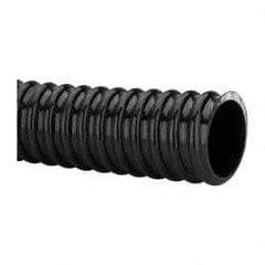 Made in USA - 1-1/2" ID, 28 Hg Vac Rating, 75 psi, PVC Vacuum & Duct Hose - 100' Long, Black, 4" Bend Radius, -10°F Min - Americas Industrial Supply