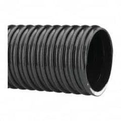 Made in USA - 3" ID, 28 Hg Vac Rating, 50 psi, PVC Vacuum & Duct Hose - 100' Long, Black, 8" Bend Radius, -10°F Min - Americas Industrial Supply