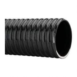 Made in USA - 4" ID, 28 Hg Vac Rating, 40 psi, PVC Vacuum & Duct Hose - 100' Long, Black, 10" Bend Radius, -10°F Min - Americas Industrial Supply