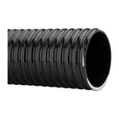 Made in USA - 4" ID, 28 Hg Vac Rating, 40 psi, PVC Vacuum & Duct Hose - 100' Long, Black, 10" Bend Radius, -10°F Min - Americas Industrial Supply
