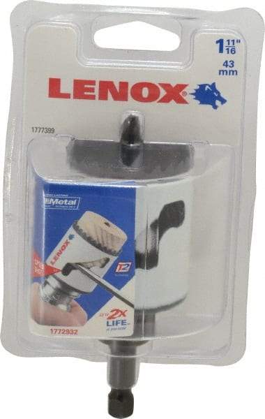 Lenox - 1-11/16" Diam, 1-1/2" Cutting Depth, Hole Saw - Bi-Metal Saw, Toothed Edge - Americas Industrial Supply