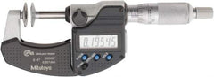 Mitutoyo - 0 to 1 Inch, Ratchet Stop Thimble, IP65 Water Resistance, Electronic Disc Micrometer - 0.0002 Inch Accuracy, 20mm Disc, 0.00005 Inch Resolution - Americas Industrial Supply