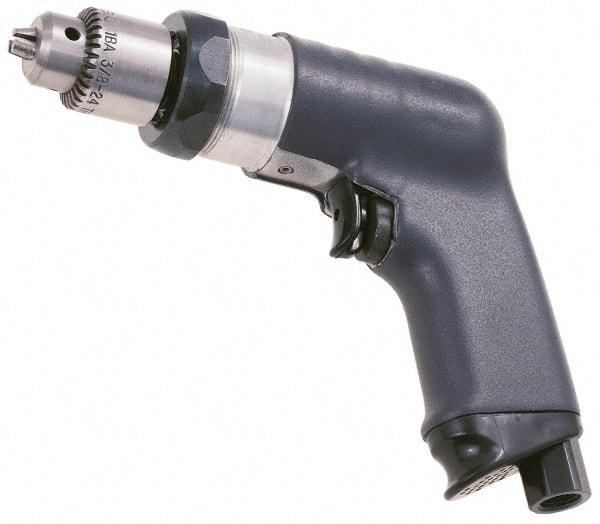 Ingersoll-Rand - 3/8" Keyed Chuck - Pistol Grip Handle, 1,000 RPM, 17 CFM, 0.4 hp, 90 psi - Americas Industrial Supply