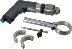 Ingersoll-Rand - 1/2" Reversible Keyed Chuck - Pistol Grip Handle, 900 RPM, 17 CFM, 0.4 hp, 90 psi - Americas Industrial Supply