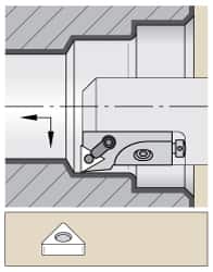 Kennametal - Series Kenloc, Left Hand Cut, 60mm Min Bore Diam, Boring Cartridge - 0.984" Back of Bar to Cutting Edge, TN.. Insert, 63mm OAL, 3° Lead Angle - Americas Industrial Supply