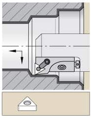 Kennametal - Series Kenloc, Left Hand Cut, 60mm Min Bore Diam, Boring Cartridge - 0.984" Back of Bar to Cutting Edge, TN.. Insert, 63mm OAL, 3° Lead Angle - Americas Industrial Supply