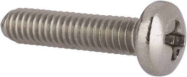 Value Collection - #8-32 UNC, 3/4" Length Under Head Phillips Drive Machine Screw - Pan Head, Grade 316 Stainless Steel, Uncoated, Without Washer - Americas Industrial Supply