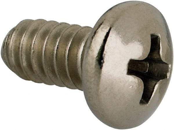 Value Collection - #10-24 UNC, 3/8" Length Under Head Phillips Drive Machine Screw - Pan Head, Grade 316 Stainless Steel, Uncoated, Without Washer - Americas Industrial Supply