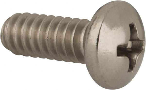 Value Collection - #10-24 UNC, 1/2" Length Under Head Phillips Drive Machine Screw - Pan Head, Grade 316 Stainless Steel, Uncoated, Without Washer - Americas Industrial Supply
