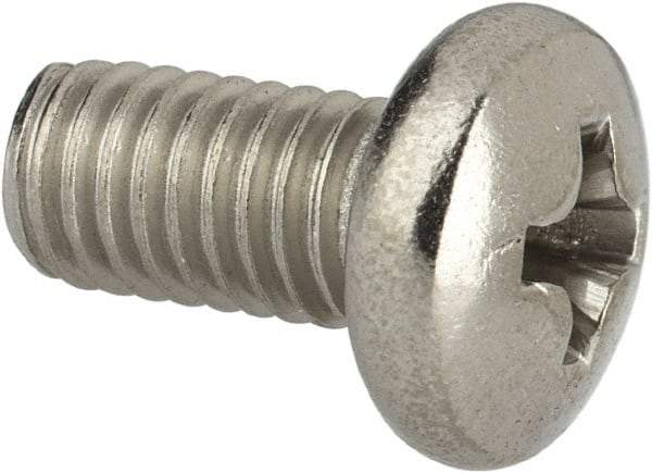 Value Collection - #10-32 UNF, 3/8" Length Under Head Phillips Drive Machine Screw - Pan Head, Grade 316 Stainless Steel, Uncoated, Without Washer - Americas Industrial Supply