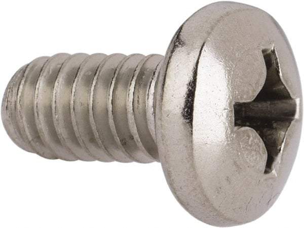 Value Collection - 1/4-20 UNC, 1/2" Length Under Head Phillips Drive Machine Screw - Pan Head, Grade 316 Stainless Steel, Uncoated, Without Washer - Americas Industrial Supply