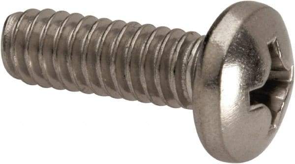 Value Collection - 1/4-20 UNC, 3/4" Length Under Head Phillips Drive Machine Screw - Pan Head, Grade 316 Stainless Steel, Uncoated, Without Washer - Americas Industrial Supply
