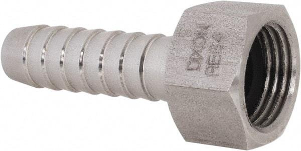 Dixon Valve & Coupling - 1/2" Stainless Steel Suction Female Coupling withNut - Short Shank - Americas Industrial Supply