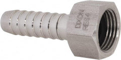 Dixon Valve & Coupling - 1/2" Stainless Steel Suction Female Coupling withNut - Short Shank - Americas Industrial Supply