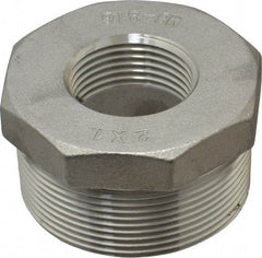 Merit Brass - 2 x 1" Grade 316 Stainless Steel Pipe Hex Bushing - MNPT x FNPT End Connections, 150 psi - Americas Industrial Supply