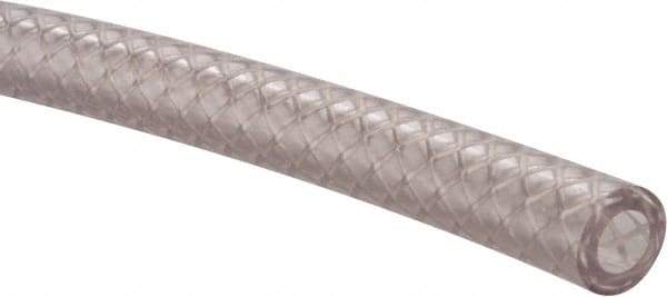 Made in USA - 1/4" ID x 7/16" OD, 0.102" Wall Thickness, Cut to Length (100' Standard Length) PVC Tube - Clear, 300 Max psi, 80 Shore A Hardness - Americas Industrial Supply