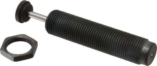 Parker - 1-12 Thread, 1/4 Rod Diam, 0.91 Stroke Length, Male Button Shock - 0.87 Shock Outside Diam, 5.62 OAL - Americas Industrial Supply