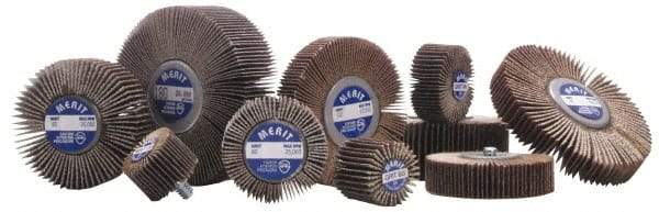 Superior Abrasives - 1" Diam x 1" Face Width, Very Fine Aluminum Oxide Coated Mounted Flap Wheel - 240 Grit - Americas Industrial Supply