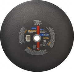 Norton - 14" Aluminum Oxide Cutoff Wheel - 1/8" Thick, 1" Arbor, 4,365 Max RPM, Use with Stationary Tools - Americas Industrial Supply