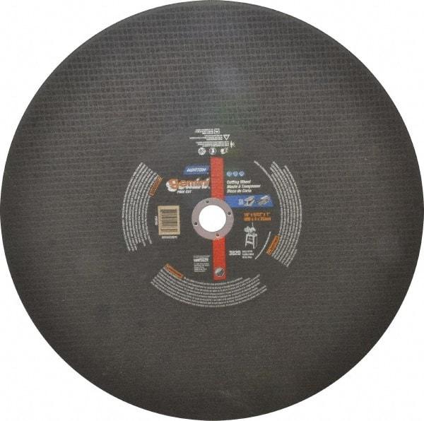 Norton - 16" Aluminum Oxide Cutoff Wheel - 5/32" Thick, 1" Arbor, 3,820 Max RPM, Use with Stationary Tools - Americas Industrial Supply