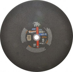 Norton - 16" Aluminum Oxide Cutoff Wheel - 5/32" Thick, 1" Arbor, 3,820 Max RPM, Use with Stationary Tools - Americas Industrial Supply