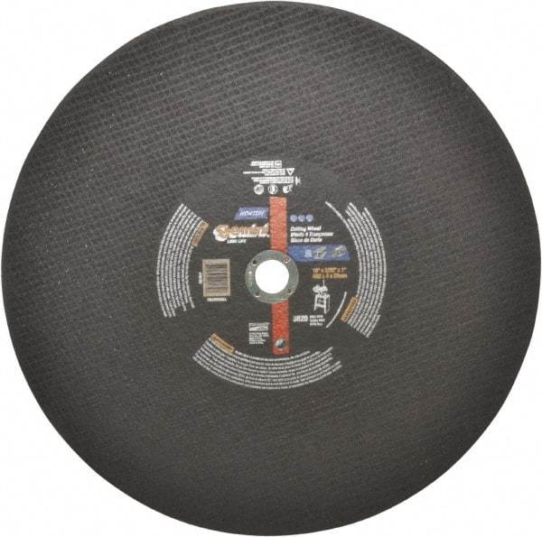 Norton - 16" Aluminum Oxide Cutoff Wheel - 5/32" Thick, 1" Arbor, 3,820 Max RPM, Use with Stationary Tools - Americas Industrial Supply