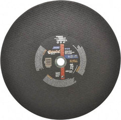 Norton - 16" Aluminum Oxide Cutoff Wheel - 5/32" Thick, 1" Arbor, 3,820 Max RPM, Use with Stationary Tools - Americas Industrial Supply