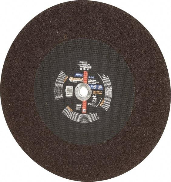 Norton - 20" Aluminum Oxide Cutoff Wheel - 3/16" Thick, 1" Arbor, 2,710 Max RPM, Use with Stationary Tools - Americas Industrial Supply