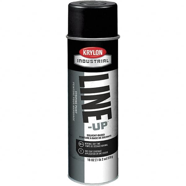 Krylon - 18 fl oz Black Striping Paint - 234 to 332 Sq Ft/Gal Coverage, Solvent-Based Formula - Americas Industrial Supply