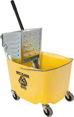 Value Collection - 35 Qt Plastic Metal Bucket & Wringer - 3" Long, Yellow - Americas Industrial Supply