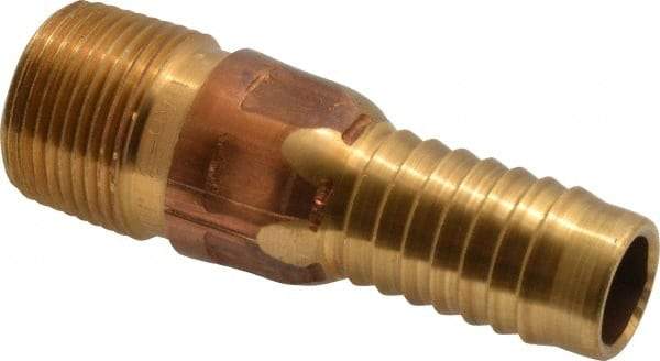 Campbell Fittings - 3/4" Pipe ID, Threaded Combination Nipple for Hoses - Brass - Americas Industrial Supply