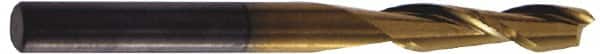 Hertel - 5/8", 2-1/4" LOC, 5/8" Shank Diam, 5" OAL, 2 Flute, Solid Carbide Square End Mill - Single End, TiN Finish, Spiral Flute, 30° Helix, Centercutting, Right Hand Cut - Americas Industrial Supply