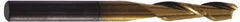 Hertel - 5/8", 2-1/4" LOC, 5/8" Shank Diam, 5" OAL, 2 Flute, Solid Carbide Square End Mill - Single End, TiN Finish, Spiral Flute, 30° Helix, Centercutting, Right Hand Cut - Americas Industrial Supply