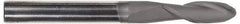 Hertel - 3/4" Diam, 1-1/2" LOC, 4 Flute Solid Carbide Ball End Mill - TiCN Finish, Single End, 4" OAL, 3/4" Shank Diam - Americas Industrial Supply