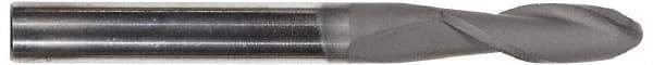 Hertel - 3/4" Diam, 1" LOC, 4 Flute Solid Carbide Ball End Mill - TiCN Finish, Single End, 3" OAL, 3/4" Shank Diam - Americas Industrial Supply