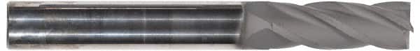 Hertel - 7/16", 2" LOC, 7/16" Shank Diam, 4" OAL, 4 Flute, Solid Carbide Square End Mill - Single End, TiCN Finish, Spiral Flute, 30° Helix, Centercutting, Right Hand Cut, Right Hand Flute - Americas Industrial Supply