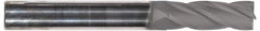 Hertel - 3/4", 2-1/4" LOC, 3/4" Shank Diam, 5" OAL, 4 Flute, Solid Carbide Square End Mill - Single End, TiCN Finish, Spiral Flute, 30° Helix, Centercutting, Right Hand Cut, Right Hand Flute - Americas Industrial Supply
