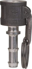 EVER-TITE Coupling Products - 4" Stainless Steel Cam & Groove Suction & Discharge Hose Female Coupler Hose Shank - Part C, 100 Max psi - Americas Industrial Supply