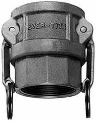 EVER-TITE Coupling Products - 6" Aluminum Cam & Groove Suction & Discharge Hose Female Coupler Female NPT Thread - Part D, 6" Thread, 75 Max psi - Americas Industrial Supply