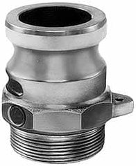 EVER-TITE Coupling Products - 6" Aluminum Cam & Groove Suction & Discharge Hose Male Adapter Male NPT Thread - Part F, 6" Thread, 75 Max psi - Americas Industrial Supply