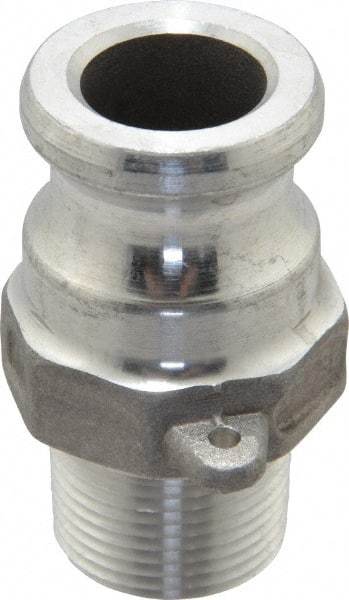 EVER-TITE Coupling Products - 3/4" Aluminum Cam & Groove Suction & Discharge Hose Male Adapter Male NPT Thread - Part F, 3/4" Thread, 250 Max psi - Americas Industrial Supply