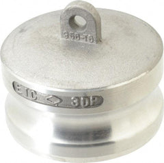 EVER-TITE Coupling Products - 3" Aluminum Cam & Groove Suction & Discharge Hose Dust Plug For Use with Couplers - Part DP, 125 Max psi - Americas Industrial Supply