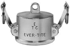 EVER-TITE Coupling Products - 4" Stainless Steel Cam & Groove Suction & Discharge Hose Dust Cap For Use with Adapters - Part DC, 100 Max psi - Americas Industrial Supply