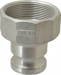 EVER-TITE Coupling Products - 2" Aluminum Cam & Groove Suction & Discharge Hose Male Adapter Female NPT Thread - Part A, 3" Thread, 250 Max psi - Americas Industrial Supply