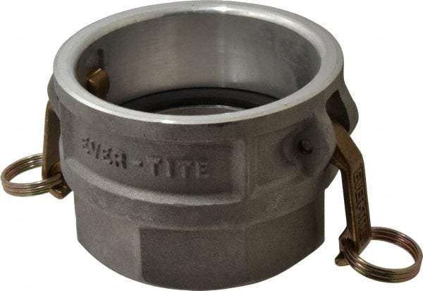 EVER-TITE Coupling Products - 4" Aluminum Cam & Groove Suction & Discharge Hose Female Coupler Female NPT Thread - Part D, 3" Thread, 100 Max psi - Americas Industrial Supply