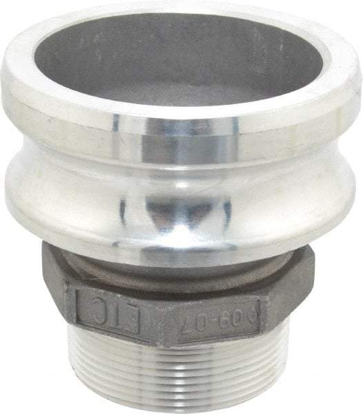 EVER-TITE Coupling Products - 3" Aluminum Cam & Groove Suction & Discharge Hose Male Adapter Male NPT Thread - Part F, 2" Thread, 125 Max psi - Americas Industrial Supply