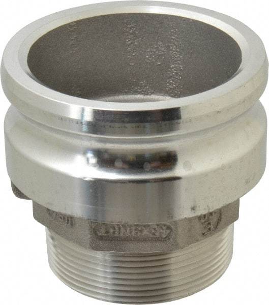 EVER-TITE Coupling Products - 4" Aluminum Cam & Groove Suction & Discharge Hose Male Adapter Male NPT Thread - Part F, 3" Thread, 100 Max psi - Americas Industrial Supply