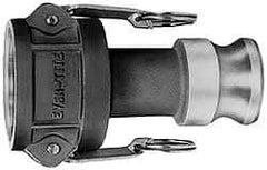 EVER-TITE Coupling Products - 4" Stainless Steel Cam & Groove Suction & Discharge Hose Female Coupler Male Adapter - 3" Thread, 100 Max psi - Americas Industrial Supply