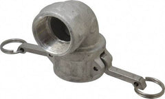 EVER-TITE Coupling Products - 1-1/2" Aluminum Cam & Groove Suction & Discharge Hose Female Coupler Female NPT Thread, 90° - Part D, 1-1/2" Thread, 250 Max psi - Americas Industrial Supply