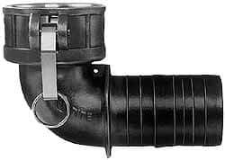 EVER-TITE Coupling Products - 3" Aluminum Cam & Groove Suction & Discharge Hose Female Coupler Hose Shank, 90° - Part C, 125 Max psi - Americas Industrial Supply